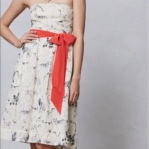 {Anthropologie} Maeve Strapless Fetch Pup Dress ❤️